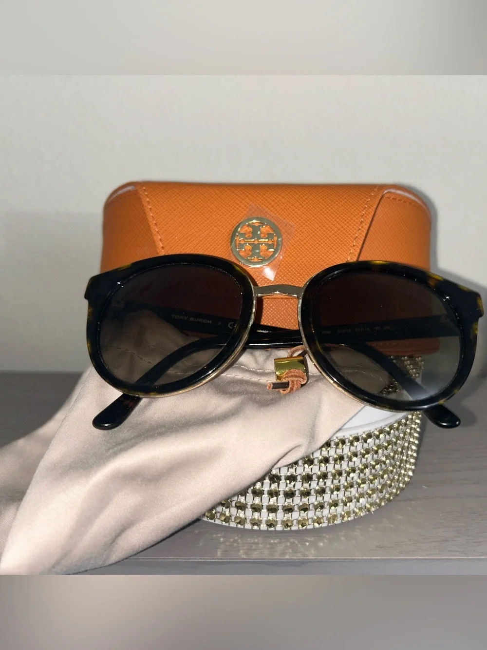 Tory Burch Tortoiseshell Round Sunglasses with Brown Lenses #38